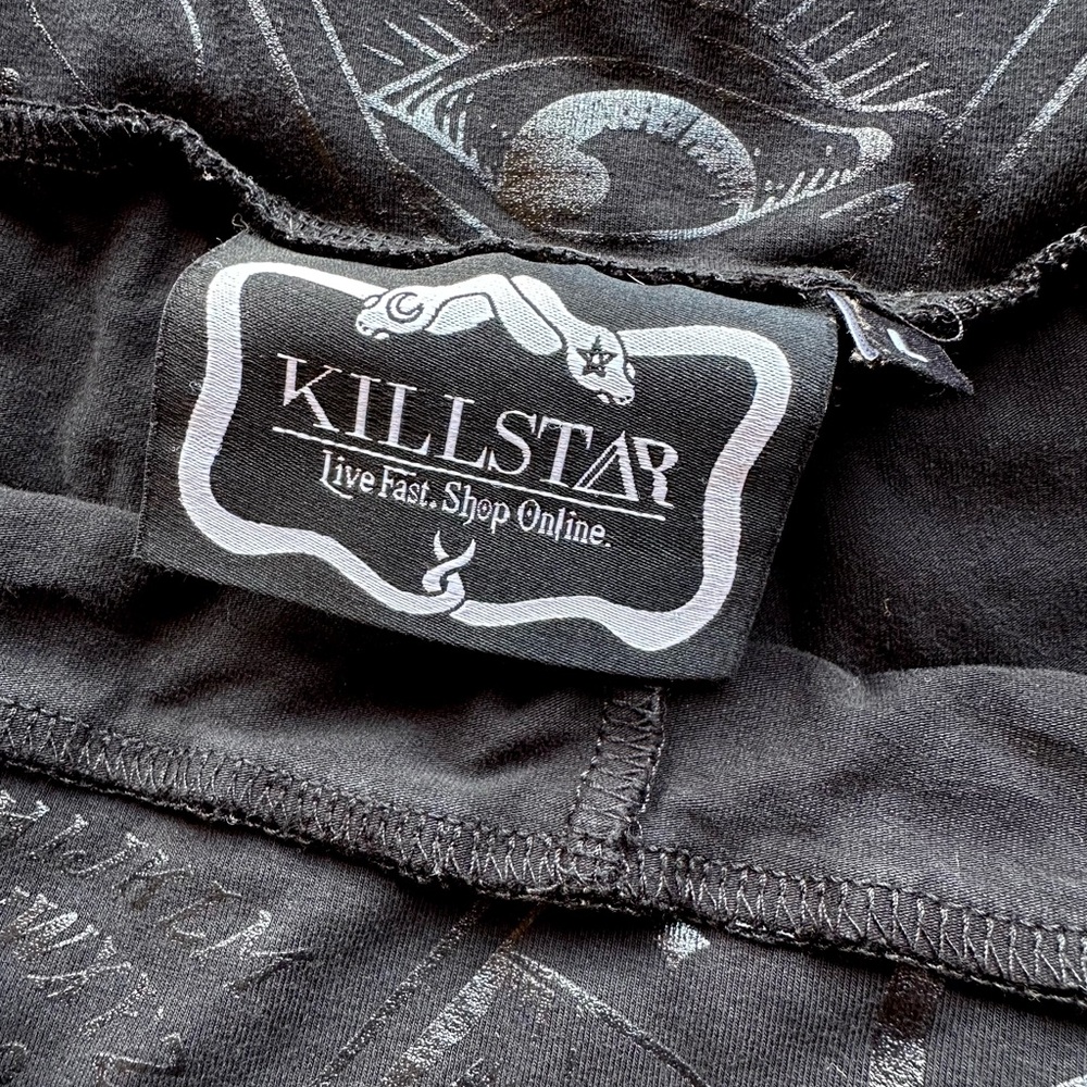 Killstar Black on Black High-Waisted Leggings - Picture 6 of 7